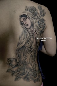 Virginmary&Rose Tattoo マリアとバラのタトゥー/Keika_FanaticTattoo