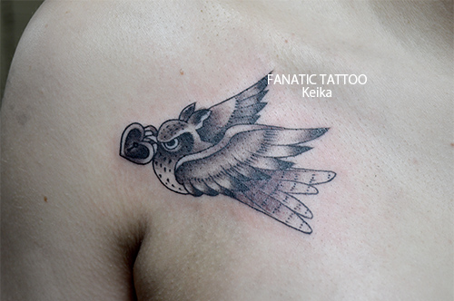 Horn Owl Tattoo ミミズクのタトゥー/Keika_FanaticTattoo
