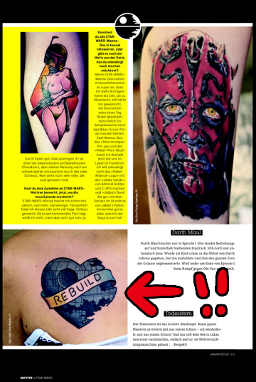 ドイツのタトゥー・刺青雑誌に彫師恵華の作品掲載