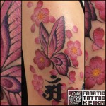 Butterfly&Cherryblossom Tattoo 蝶と桜のタトゥー Keika_FanaticTattoo