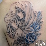 VirginMary&Blue Rose Tattoo マリアと青いバラのタトゥー/Keika_FanaticTattoo