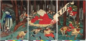 源牛若丸僧正坊二随武術を覚図