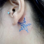 ワンポイント・耳裏・星・トライバル・Tribal ・Star・Small tattoo