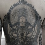 大日如来・和彫り・背中・抜き彫り・カラス彫り・神様・人物・Japanesestyle Tattoo・Dainichi Buddha