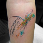 トンボの水彩タトゥー,Dragonfly,Watercolor,
