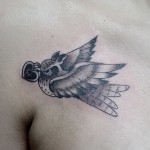 ミミズクフクロウのタトゥー – Horn Owl Tattoo