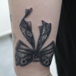 レースリボンのタトゥー ‐ lace,Black&Gray Tattoo