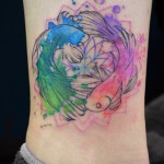 魚座の水彩タトゥー – Pisces,Watercolor Tattoo
