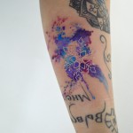 雪の結晶水彩タトゥー – Snow crystal,Watercolor Tattoo