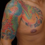 鳳凰に桜の和彫り刺青 – Phoenix,Cherryblossom,Japanese style Tattoo