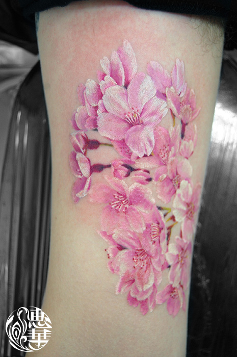 桜のタトゥー,Cherryblossom,Flower Tattoo,刺青・タトゥースタジオ 女性彫師 恵華-Keika-