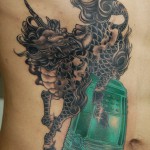 麒麟と鐘の刺青 – Kirin,temple bell,Japanese Tattoo