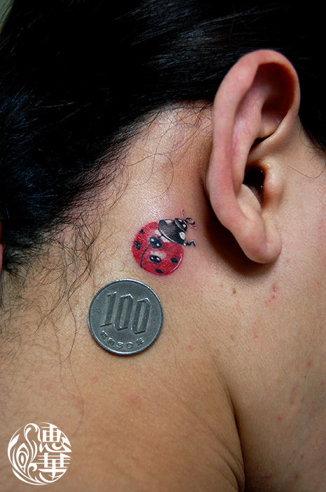 てんとう虫のワンポイントタトゥー,Ladybug,Small Tattoo,Tattoo,刺青・タトゥースタジオ 女性彫師 恵華-Keika-