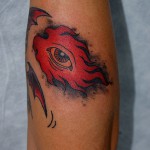 火と目のタトゥー – Fire,eye,American traditional,Tattoo