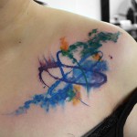 宇宙の水彩タトゥー – Galaxy,Watercolor Tattoo