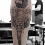 ゾウのタトゥー – Elephant,Black&Gray Tattoo
