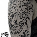水墨画龍の刺青 – Japanese Dragon Tattoo