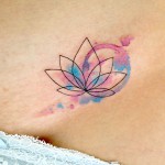 水彩蓮のタトゥー – Watercolor,Lotus Tattoo