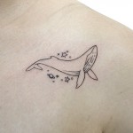 クジラのラインワークタトゥー,Whale,Tattoo,刺青,タトゥースタジオ,女性彫師,恵華,Keika