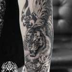 虎のブラック&グレータトゥー – Tiger Black&gray Tattoo