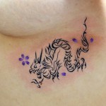 龍と桜のトライバルタトゥー – Dragon Tribal Tattoo