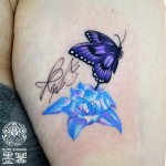 蝶と花のタトゥー – Butterfly, Flower Tattoo