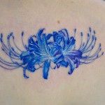 青い彼岸花のタトゥー – Blue cluster amaryllis Tattoo