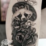 狸のタトゥー, Racoon dog, Black and gray Tattoo,Keika, Tattoo, タトゥースタジオ, 刺青, 女性彫師, 恵華