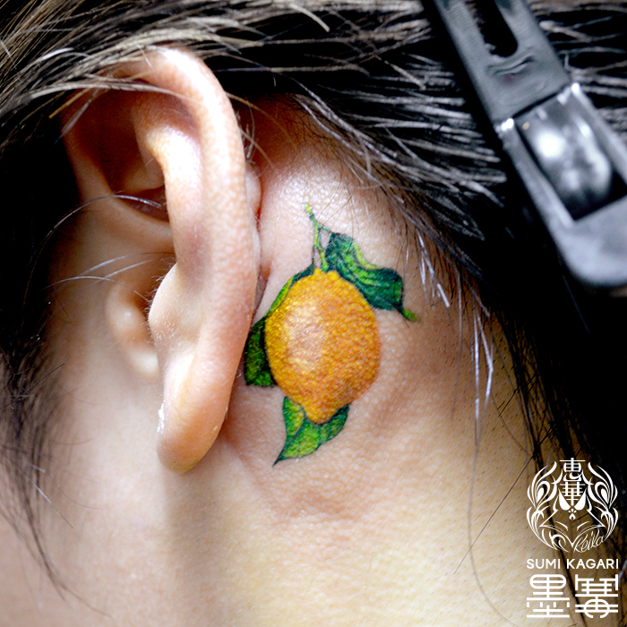 レモンのタトゥー, Lemon,Small Tattoo,Keika, Tattoo, タトゥースタジオ, 刺青, 女性彫師, 恵華
